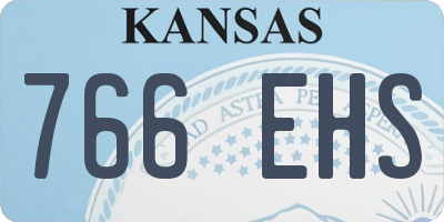 KS license plate 766EHS