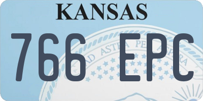 KS license plate 766EPC