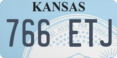 KS license plate 766ETJ