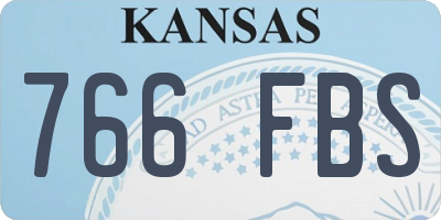KS license plate 766FBS