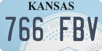 KS license plate 766FBV