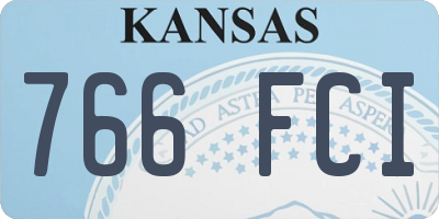 KS license plate 766FCI