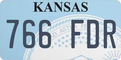 KS license plate 766FDR
