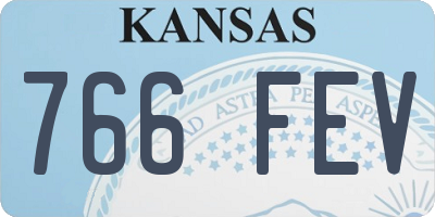 KS license plate 766FEV
