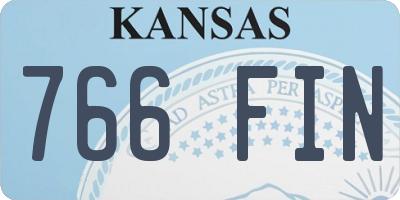 KS license plate 766FIN