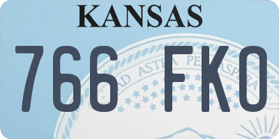 KS license plate 766FKO