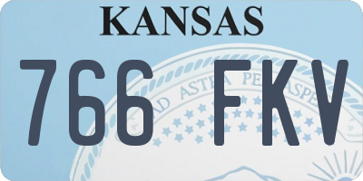 KS license plate 766FKV