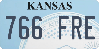 KS license plate 766FRE