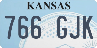 KS license plate 766GJK