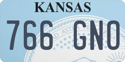 KS license plate 766GNO
