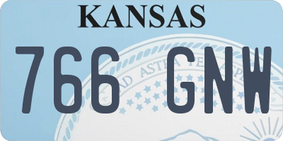 KS license plate 766GNW