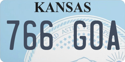 KS license plate 766GOA