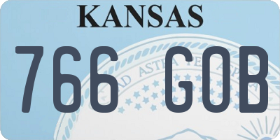 KS license plate 766GOB