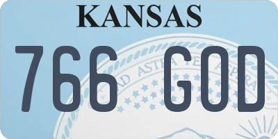 KS license plate 766GOD