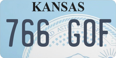 KS license plate 766GOF