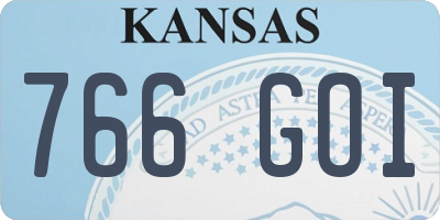 KS license plate 766GOI
