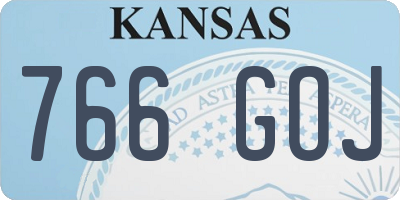 KS license plate 766GOJ