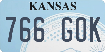 KS license plate 766GOK