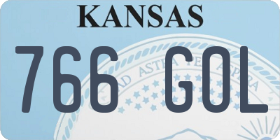 KS license plate 766GOL