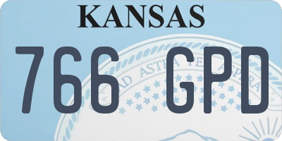 KS license plate 766GPD