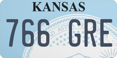 KS license plate 766GRE