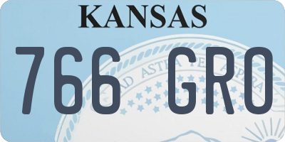 KS license plate 766GRO