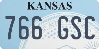 KS license plate 766GSC