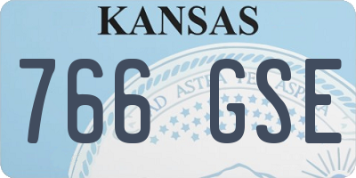 KS license plate 766GSE