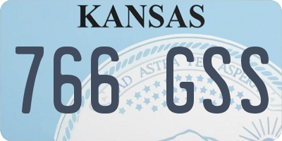 KS license plate 766GSS