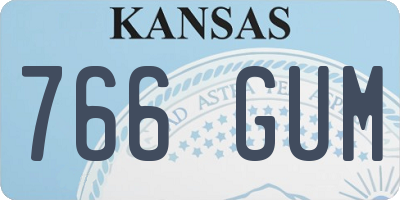 KS license plate 766GUM
