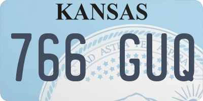 KS license plate 766GUQ