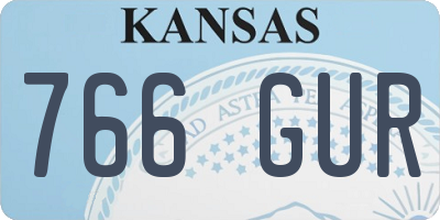 KS license plate 766GUR