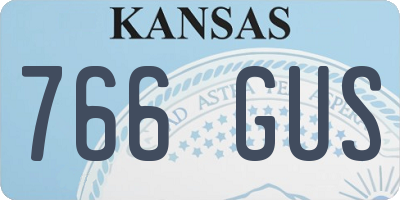 KS license plate 766GUS