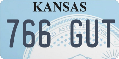 KS license plate 766GUT