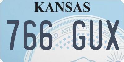 KS license plate 766GUX