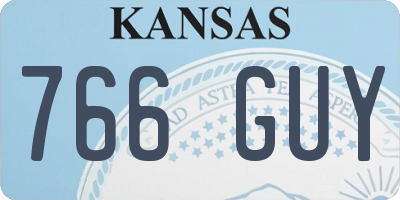 KS license plate 766GUY