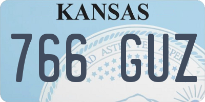 KS license plate 766GUZ