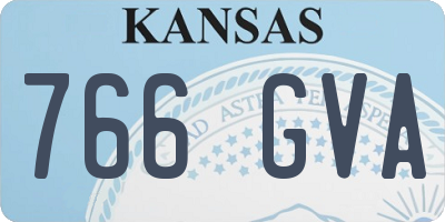 KS license plate 766GVA