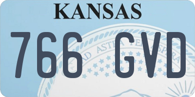 KS license plate 766GVD