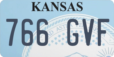 KS license plate 766GVF