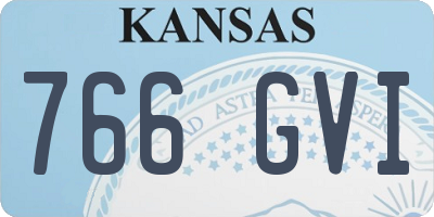 KS license plate 766GVI