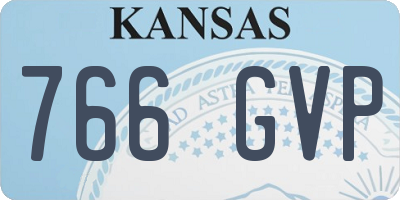 KS license plate 766GVP