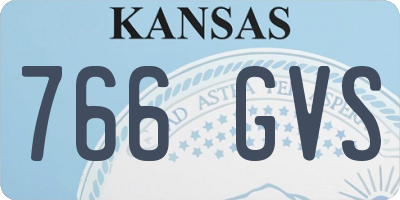 KS license plate 766GVS
