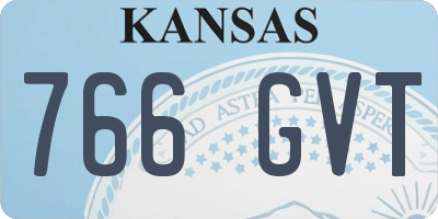 KS license plate 766GVT