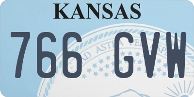 KS license plate 766GVW