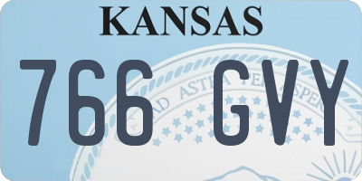 KS license plate 766GVY