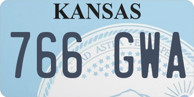 KS license plate 766GWA