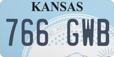 KS license plate 766GWB