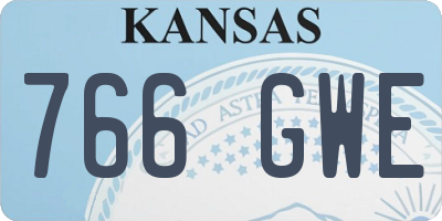 KS license plate 766GWE