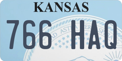 KS license plate 766HAQ